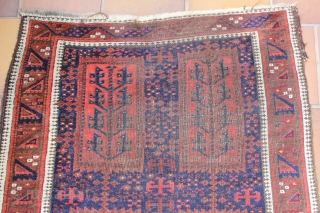 Antique Timuri Baluch rug dy the Yaqub Khani Subtribe,

Original Sides with oxidized dark browns. Many wounderful motifs, 
wounderful blues Cheers.
Size: 160x80cm            