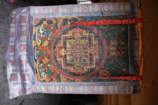 Tanga Tibet Linen painting around 1900 in a good condition
SIZE: 104x70 cm                     