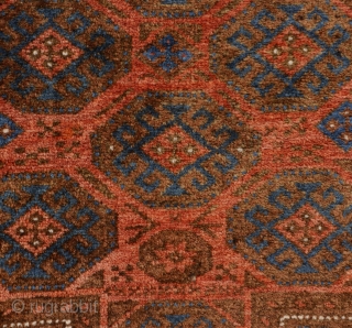 Rare small Baluch double niche rug in excellent condition, complete with kilim ends. is has a silky glow. 
These rugs are often described as funeral rugs. This is an exceptional small one,  ...