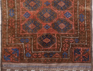 Rare small Baluch double niche rug in excellent condition, complete with kilim ends. is has a silky glow. 
These rugs are often described as funeral rugs. This is an exceptional small one,  ...