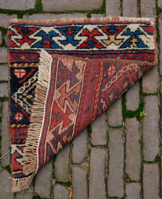 Shahsavan Pile Mafrash-Panel, Northwest Persia, wool/wool, natural colours, approx. 34 x 45 cm, good condition, please use contactform on www.beamol.nl
