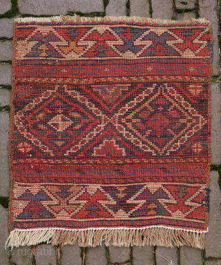 Shahsavan Pile Mafrash-Panel, Northwest Persia, wool/wool, natural colours, approx. 34 x 45 cm, good condition, please use contactform on www.beamol.nl
