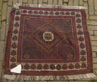 Mushwani Baluch bagface with rare insect border, beautiful aubergine. please use contactform on www.beamol.nl