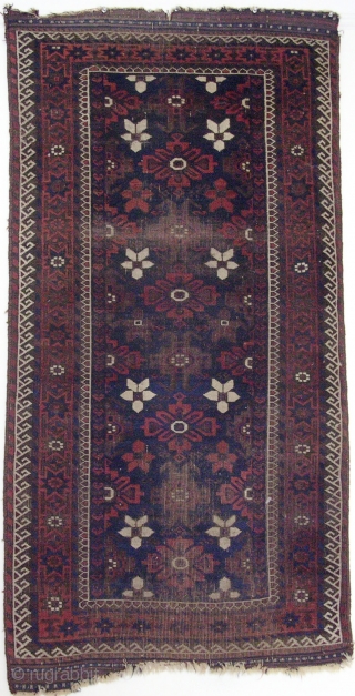 Small Baluch rug 61 1/2 x 31" ( 156 x 78cm )SOLD

This rug shows the classic khorosan structure with a moderate warp-depression.  It has some flat weave remaining on either end  ...