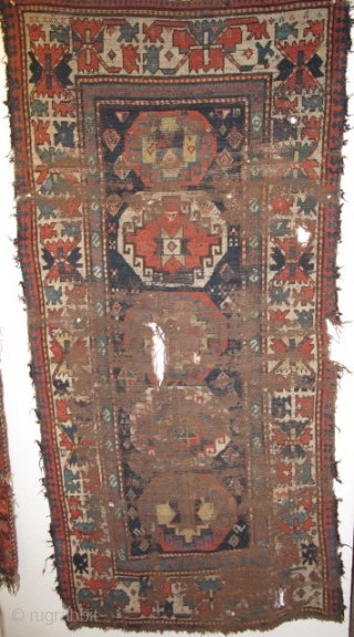 Antique Caucasian Memling Gul Rug. Fantastically smashed but...                         