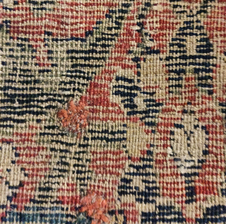 early 'vase carpet-esque' Josheghan fragment strip including borders and field.                       