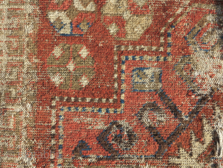 Kirghiz fragment found in Tibet, older than any Kirghiz piece I've seen with an ancient aesthetic. ... It appears to be quite old. Warp is hand spun cotton, and the piece is  ...