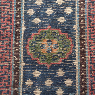 Small antique Tibetan rug, all natural colors                          