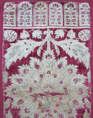 Ottoman Velvet Yastik, 17th century, apx. 2'x4'                          