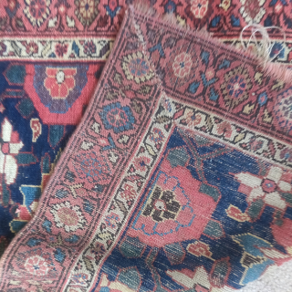 Northwest Persian Kurd with bold scale minakhani design. Cut and shut at bottom.                    