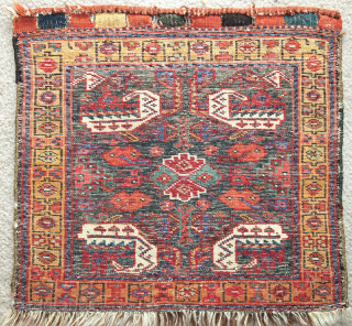Northwest Persian Kurdish bagface. Fantastic saturated colors against a slightly corrosive slate-green ground. Amazing wool. Super yummy.                