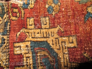 3 Fragments from a Significant Near Eastern Carpet found in Tibet. Most probably 17th century based on design and relation to classical prototypes from northwest Persia. These fragments are structurally a little  ...