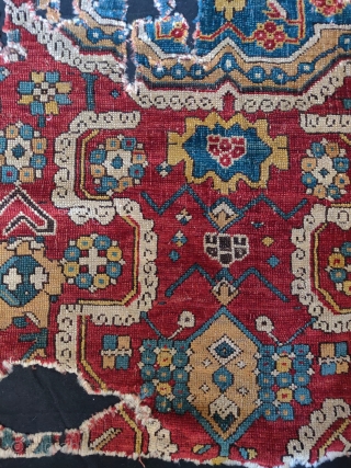 so-called 'Golden Triangle' group carpet. Woven arguably in either Northwest Persia or Eastern Anatolia at a time when the border between these two areas was more fluid, circa 1700? 
size=192x264cm
Sourced in Tibet  ...