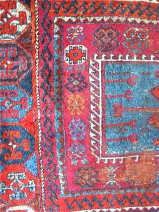 East Anatolian Kurd Rug, fantastic wool, saturated color. orange wefted, condition issues, good scale, recently washed and gleaming. 7'3"x4'5"              