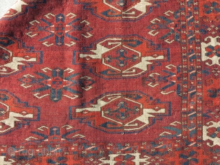 Classic Kizyl Ayak Chuval with a blank elem. Tight weave, soft wool,floppy handle, glossy sheen. 
Published in Hali 148 'Kizil Ayak & Ali Eli Chuvals' by s. Peter Poullada p. 70, img.  ...