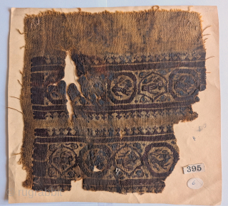 Coptic textile fragment with animals in roundels, 5th-7th century                        