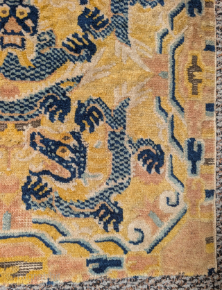 Ningxia Chinese seating square with dragons. Former Sandra Whitman with inventory tag.                     