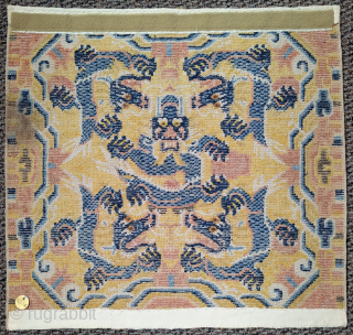 Ningxia Chinese seating square with dragons. Former Sandra Whitman with inventory tag.                     
