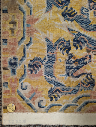 Ningxia Chinese seating square with dragons. Former Sandra Whitman with inventory tag.                     
