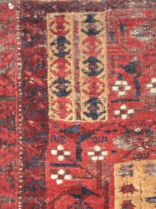 Baluch Prayer Rug with minakhani border and camel field. Lustrous wool! Khorosan, 19th century.                   