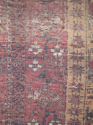 Baluch Prayer Rug with minakhani border and camel field. Lustrous wool! Khorosan, 19th century.                   