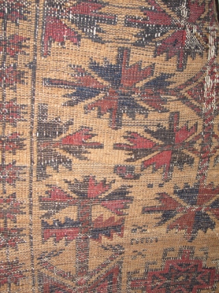 Baluch Prayer Rug with minakhani border and camel field. Lustrous wool! Khorosan, 19th century.                   