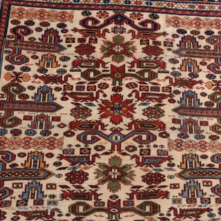 Kuba Perepedil rug, white ground, great condition.                          