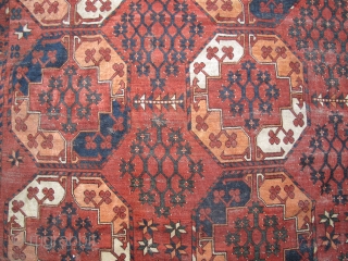 Ersari? Turkmen Guli-Gul Main Carpet. Wear is pretty much as it appears in the images. One side has significant loss to the selvedge and there is small amount of detailing within the  ...