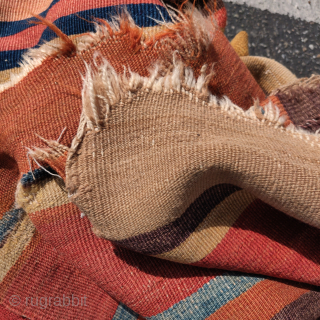 Old, elegant, banded central Anatolian kilim. Excellent refined color.                        
