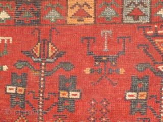 Middle Amu Darya Turkmen aq qaymaq ikat pattern chuval. Fantastic color and precision drawing.                   