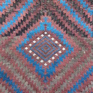Zig-zaggy diamond Baluch with fantastic blue                           