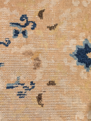 Ningxia square with magic mountains and butterflies. Good age with thick weft. Large, 2'9"x2'6"                   