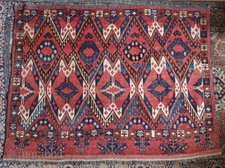 Central Asian Turkmen chuval with an ikat 'aq qaymaq' design. Great scale!                     