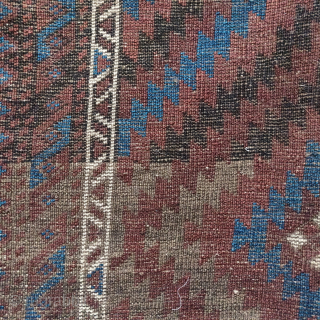 Zig-zaggy diamond Baluch with fantastic blue                           