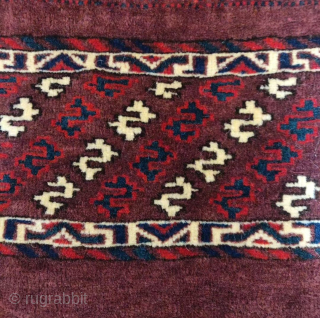 Pair of small Yomud torbas complete with original backs, chords, and tassels. All natural color. Excellent condition!                