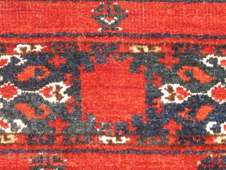 Banded Central Asian Chuval, all cotton whites, slightly different drawing and array of ornament than most others of this type. Saturated madder red ground. Probably Ersari or another eastern Turkmen group from  ...