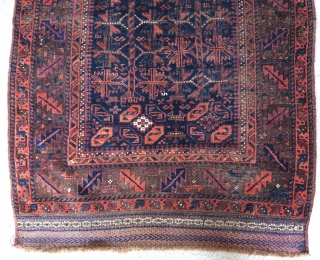 'Timuri' type Baluch prayer rug, nice colors and excellent condition.                       