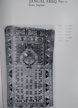 Not my typical listing, an old but not ancient mid 20th century Afghan Ersari prayer rug with super graphics and huge hands on top of columns. The red is hot and tip  ...