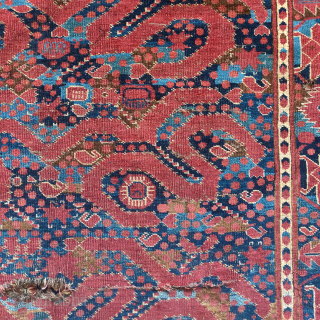 Very dynamic 'cloudband Bashir' Central Asian Turkmen carpet. Former Jim Dixon collection. Fantastic color which is not conveyed well in these images despite my best intent. A lot of great art for  ...
