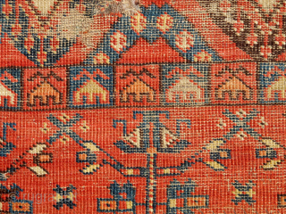 Blasted but Beautiful Ersari / Middle Amu Darya ikat inspired Central Asian chuval. Rough condition but old and thin with a soulful patina. apx. 57"x37"        