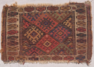 Small Jaf Kurd bagface, 1'10"x1'2" with staggered knotting                         