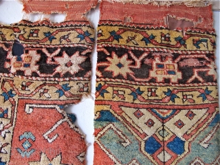 18th century Star Bergama Fragments, 2/3 of the rug, (I don't know why it was cut or where the final third is.) Several examples of this type are known. This piece has  ...