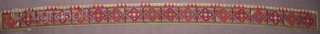 19th century Uzbek or Lakai Needlepoint Belt with a Saryk border design. (49" / 124cm)                  