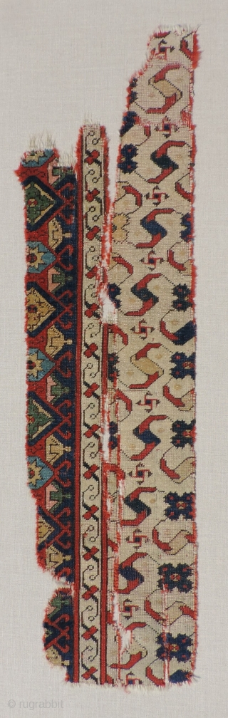  An exceptional 16th/ 17th century Western Anatolian fragment woven with an adept mastery of design and color. This piece represents an extraordinary design type from which several known later Central Anatolian  ...