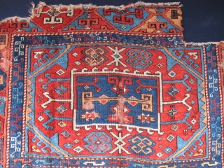 East Anatolian Fragmented Rug, red weft, fine weave, exceptionally saturated color including aubergine, and a brilliant red. Not your usual "yoruk".            