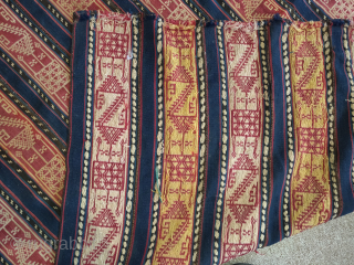 Shahsevan (or South Persian?) banded jajim with designs drawn in float technique.

3'6"x5'8"                     