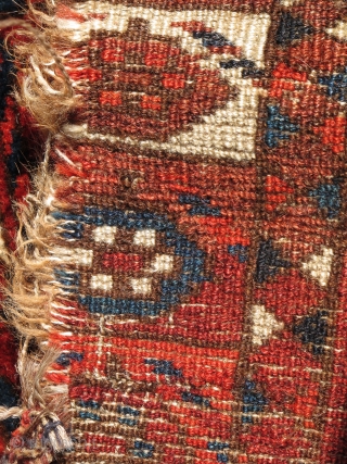 Older Arabachie Chuval, vibrant natural color and soft glossy wool with a great handle. Characteristic cotton and camel wool weft. cut and shut but not missing much      