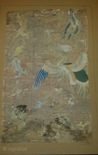 Chinese textile fragment. Ming dynasty,  Wanli period?                         