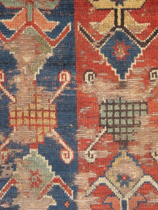 Old and unusual Eastern Anatolian Rug: dynamism, wear, patches and all                      