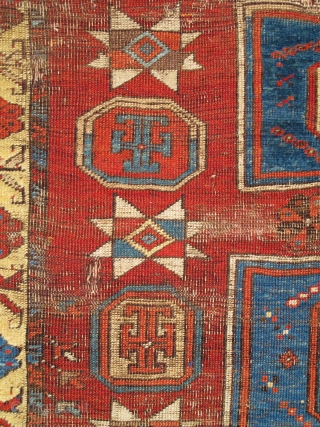 Central Anatolian Sızma / Konya area carpet, circa 1750, great colors, many colors including natural camel. iconic design. 7'7"x4'7"              